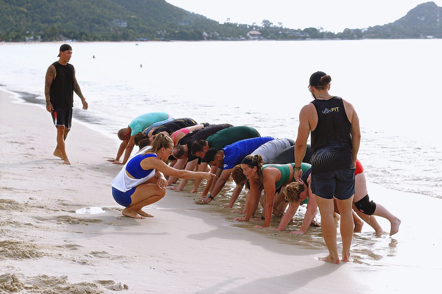Professionally run fit classes on the beach